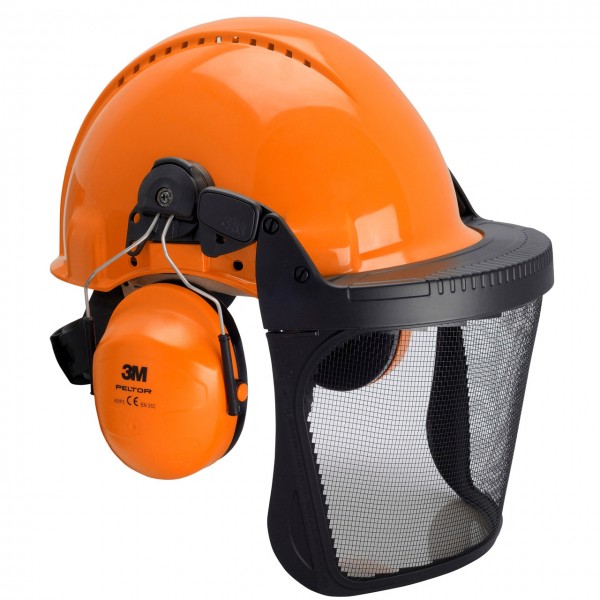 3M PELTOR Schutzhelm Kombination G3000 (Helm Set mit Gesichts- und Gehörschutz), SNR 28 dB