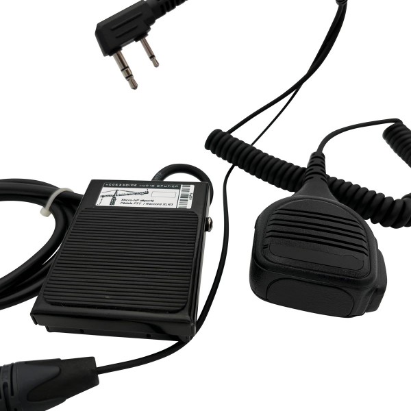 Fusspedal mit Handmonophone (für Maschinist mit Handfunk Kenwood 2 Pin)