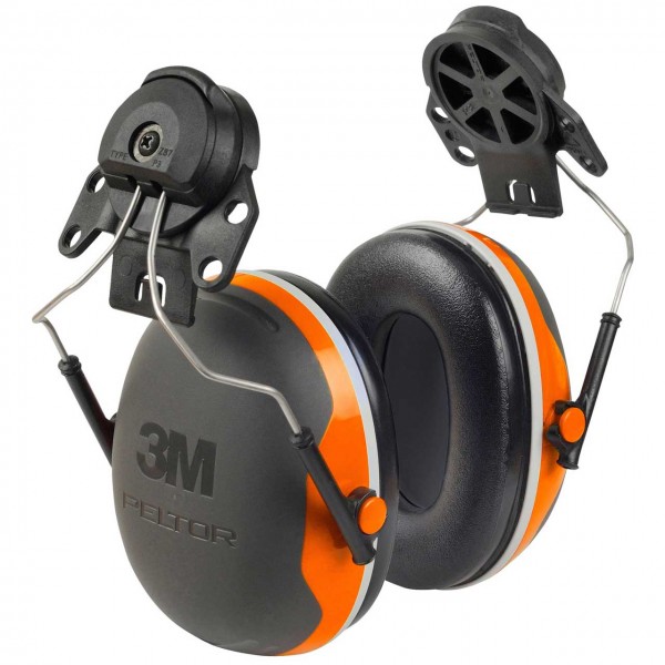 3M PELTOR Kapselgehörschutz X4P3EN Helmbefestigung, Orange, SNR 32dB