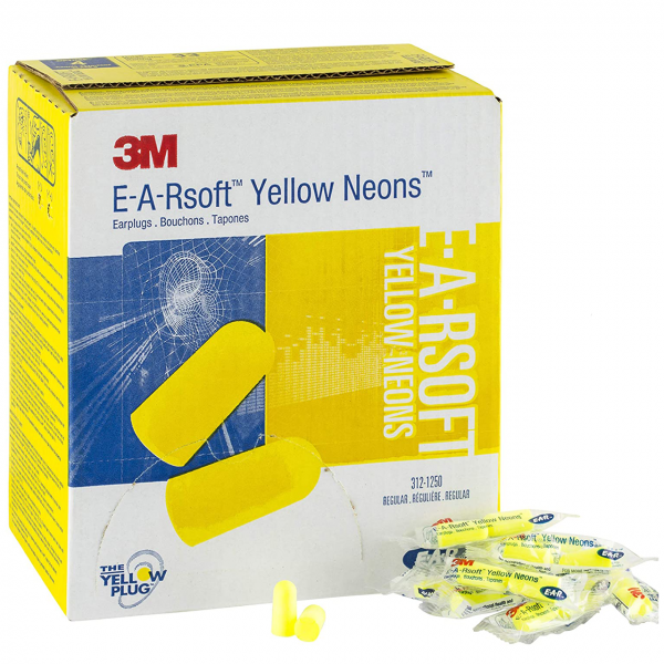 3M EAR Gehörschutzstöpsel Soft Yellow Neon, Box à 250 Paar, SNR 34 dB