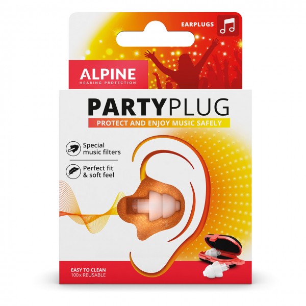 ALPINE Party Plug Gehörschutzstöpsel (transparent), SNR 19 dB