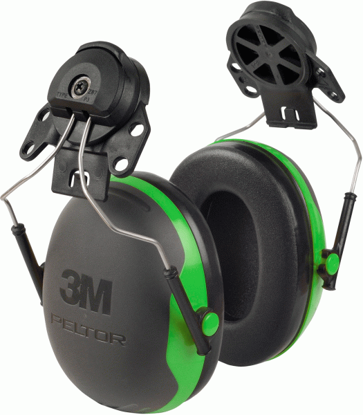 3M Peltor Kapselgehörschutz X1P3E zur Helmbefestigung, grün, SNR 26dB