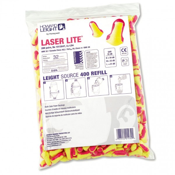 Nachfüllpackung Gehörschutzstöpsel LaserLite 200 Paar / 400 Stk. by Honeywell, SNR 35 dB