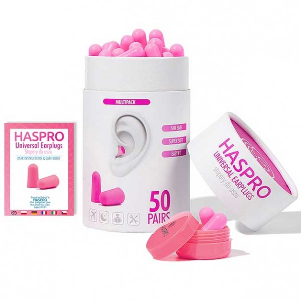 HASPRO Gehörschutzstöpsel TUBE50, Box à 50 Paar, SNR=38dB