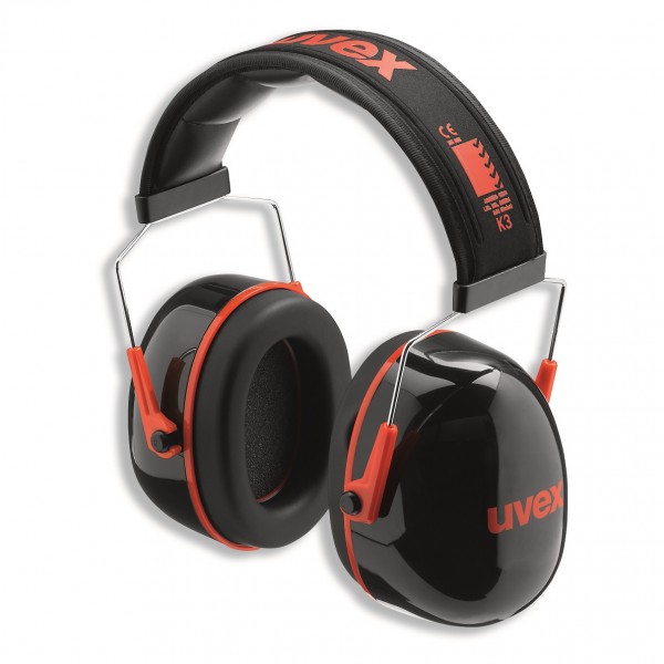 Uvex Kapselgehörschutz K3, schwarz-rot, SNR 33 dB