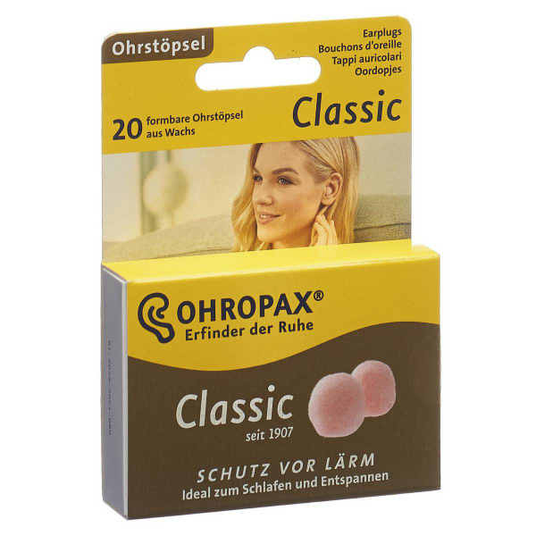OHROPAX CLASSIC WACHSKUGELN, 20 STÜCK, SNR 22 dB
